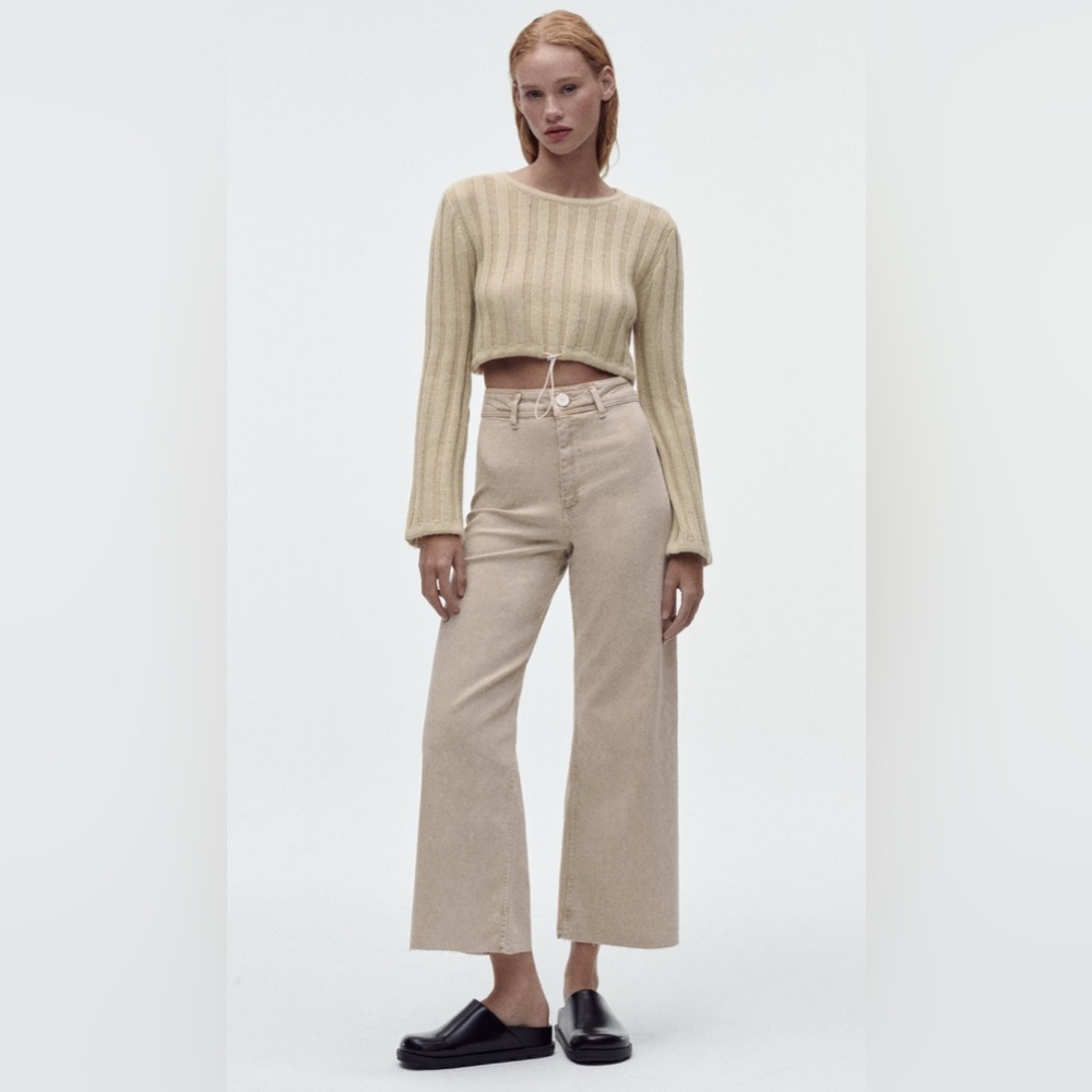 NWT Zara The Marine Straight Pant Stone Grey